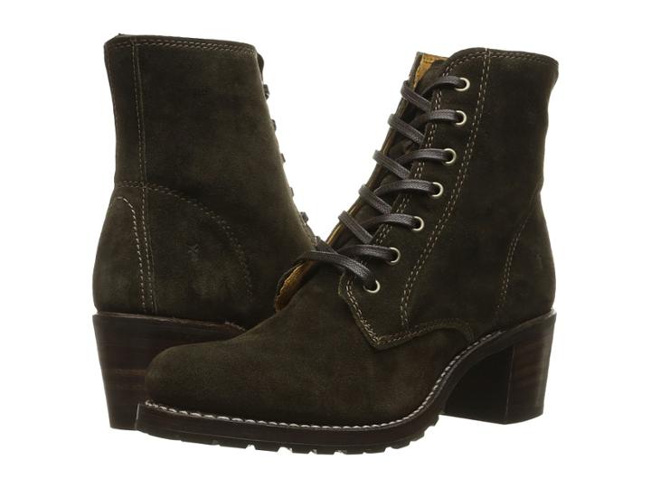 Frye Sabrina 6g Lace Up (fatigue Oiled Suede) Women's Lace-up Boots