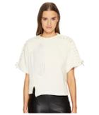 Mcq Lace Patched T-shirt (ivory) Women's T Shirt