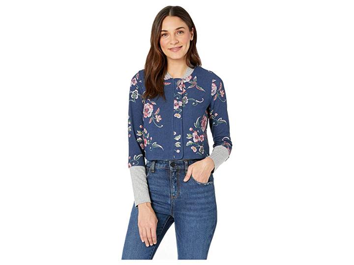 Bcbgeneration Bomber Knit Long Sleeve Jacket (blue) Women's Clothing