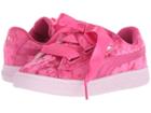 Puma Kids Basket Heart Velour Ps (little Kid) (beetroot Purple/puma Silver) Girls Shoes