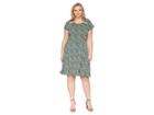 Michael Michael Kors Plus Size Tiny Wildflower Dress (true Navy/green Apple Multi) Women's Dress