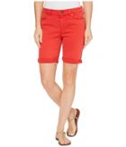 Liverpool Corine Rolled-cuff Walking Shorts In Pigment Dyed Stretch Slub Twill In Ribbon Red (ribbon Red) Women's Shorts
