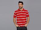 U.s. Polo Assn - Thin Striped Pique Polo With Small Pony (engine Red/ White)