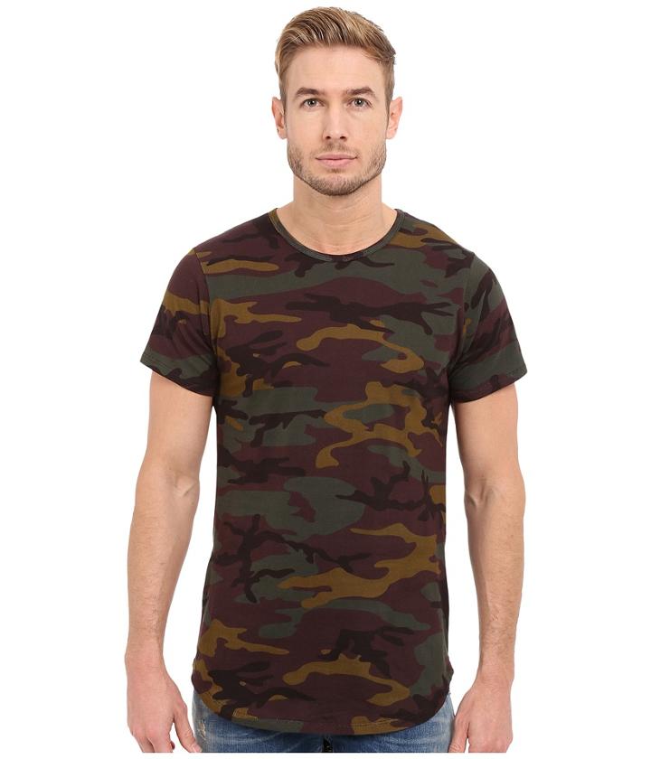 Rustic Dime Long Tee With Zipper (camo) Men's T Shirt