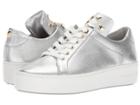 Michael Michael Kors Mindy Lace-up (silver Pebble Metallic/heart Studs) Women's Lace Up Casual Shoes