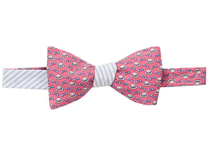 Vineyard Vines Kentucky Derby Boaters Panel Bow Tie (strawberry Blonde) Ties