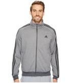 Adidas Essentials 3s Tricot Track Jacket (dark Grey Heather Solid Grey/black) Men's Coat