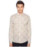 Etro Parrot Print Button Down Shirt (white) Men's Long Sleeve Button Up