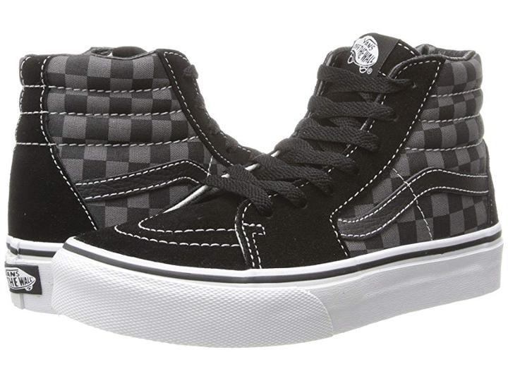 Vans Kids Sk8-hi (little Kid/big Kid) ((checkerboard) Black/pewter) Kids Shoes
