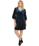 Karen Kane Plus Plus Size Velvet Bell Sleeve Dress (teal) Women's Dress