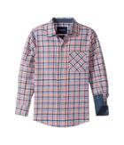 Toobydoo Stylin! Check Flannel Shirt (infant/toddler/little Kids/big Kids) (navy/light Blue/pink) Boy's Long Sleeve Button Up