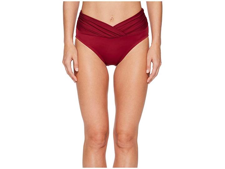 Miraclesuit Cat Walk Mid-rise V-kini Bottom (pompei Red) Women's Swimwear