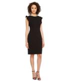 Calvin Klein Ruffle Sleeve Sheath Dress (black) Women's Dress
