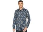 Perry Ellis Slim Fit Satin Floral Print Shirt (coriander) Men's Clothing