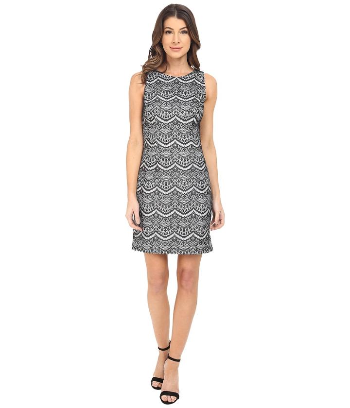 Jessica Simpson Bonded Lace Dress (black/white) Women's Dress