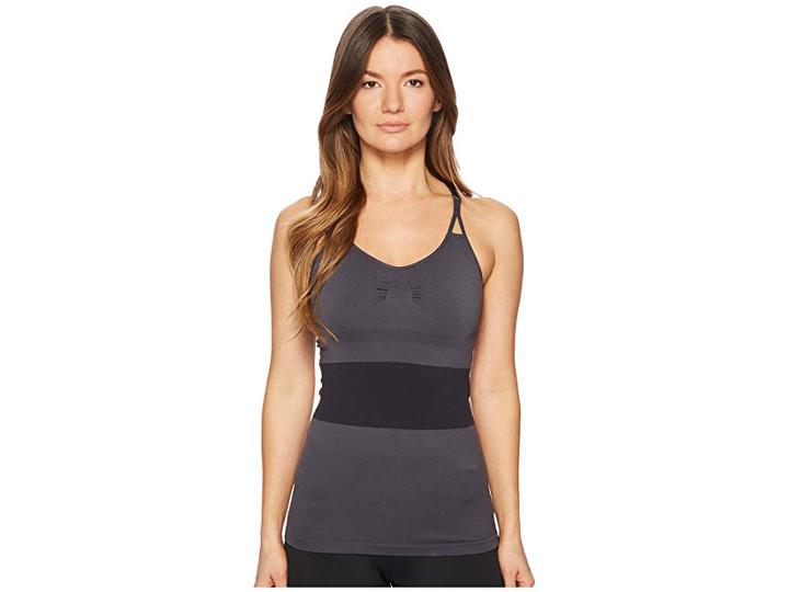 Adidas By Stella Mccartney Grey Seamless Tank Top Ce8442 (night Steel) Women's Sleeveless