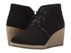Toms Desert Wedge (black Textured Linen) Women's Wedge Shoes