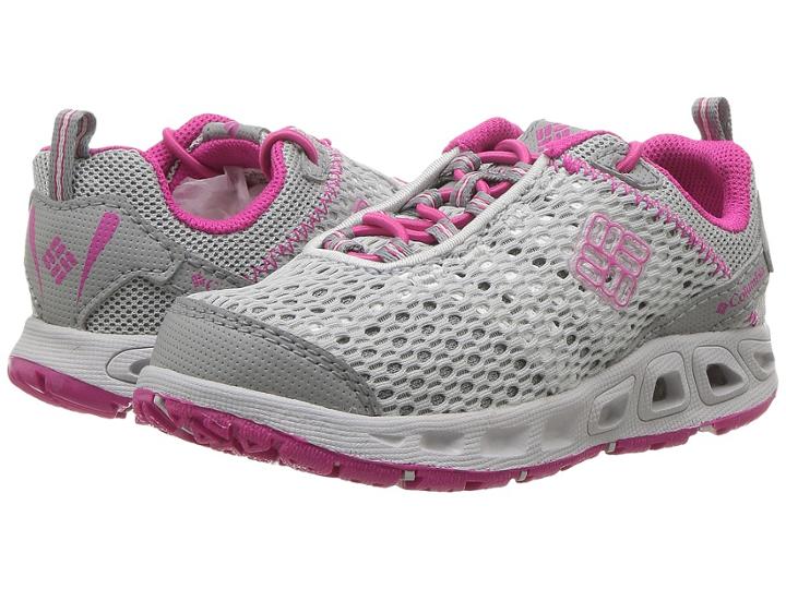 Columbia Kids Drainmakertm Iii (toddler/little Kid/big Kid) (grey Ice/haute Pink) Girls Shoes