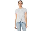 U.s. Polo Assn. Tie Front Polo Shirt (light Heahter Grey) Women's Clothing