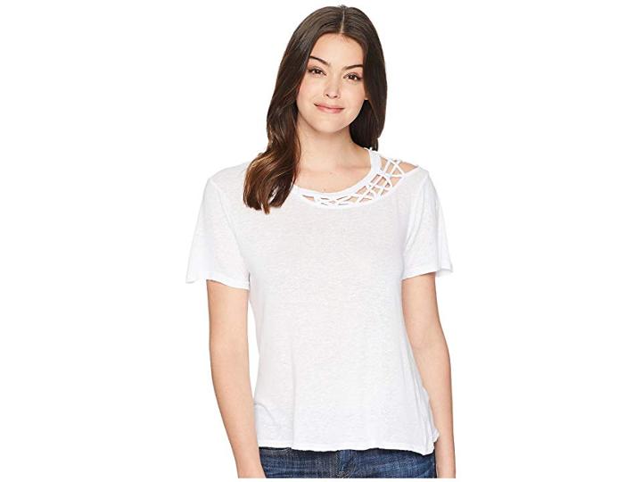 Lna Kira Linen Tee (white) Women's T Shirt