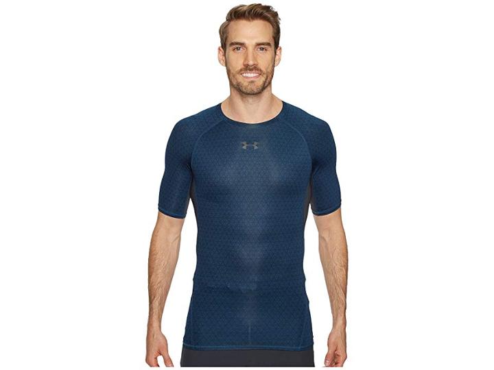 Under Armour Armour(r) Heatgear(r) Printed S/s Tee (true Ink/#/anthracite) Men's T Shirt