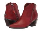 Guess Nalony (red Leather) Women's Zip Boots