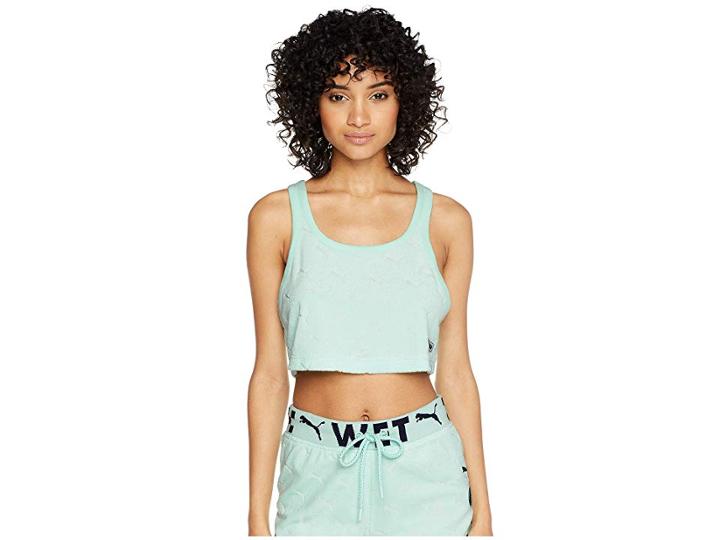 Puma Puma X Fenty By Rihanna Jacq Terry Cropped Tank Top (bay) Women's Sleeveless