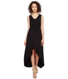 Mod-o-doc Cotton Modal Spandex Jersey Cinch Waist Hi-low Hem Tank Dress (black) Women's Dress
