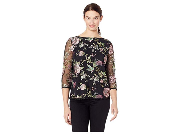 Karen Kane Embroidered Top (black) Women's Clothing