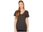 The North Face Short Sleeve Sand Scape V-neck Tee (tnf Dark Grey Heather) Women's T Shirt