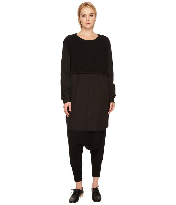 Y's By Yohji Yamamoto O-c/s Combi B Shirt Sweater (black) Women's Sweater