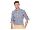 Lacoste Long Sleeve Regular Fit Cotton Twill Casual Button Down W/ Checkbox Print (navy Blue/white) Men's Sweater