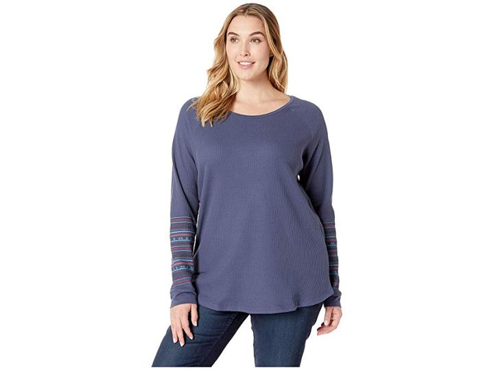 Columbia Plus Size Along The Gorgetm Printed Crew (nocturnal) Women's Long Sleeve Pullover