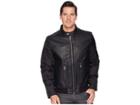 Marc New York By Andrew Marc Pu Front/wool Back/oxford Sleeves Bomber (black) Men's Coat