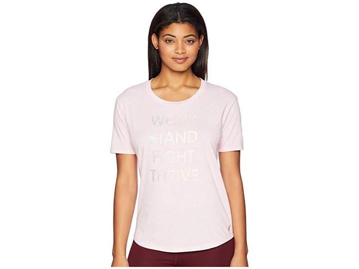 New Balance Heather Tech Graphic Tee (pink) Women's Clothing