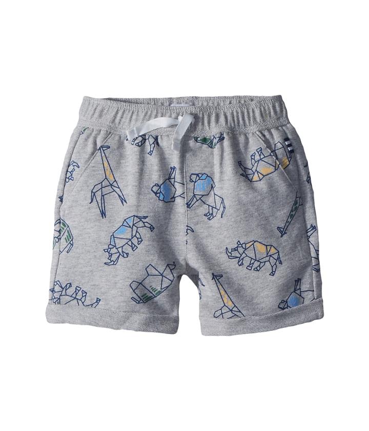 Splendid Littles Origami Aop Baby French Terry Shorts (infant) (light Grey Heather) Boy's Shorts