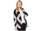 Chaps Cotton Blend Long Sleeve Sweater (polo Black Multi 2) Women's Sweater
