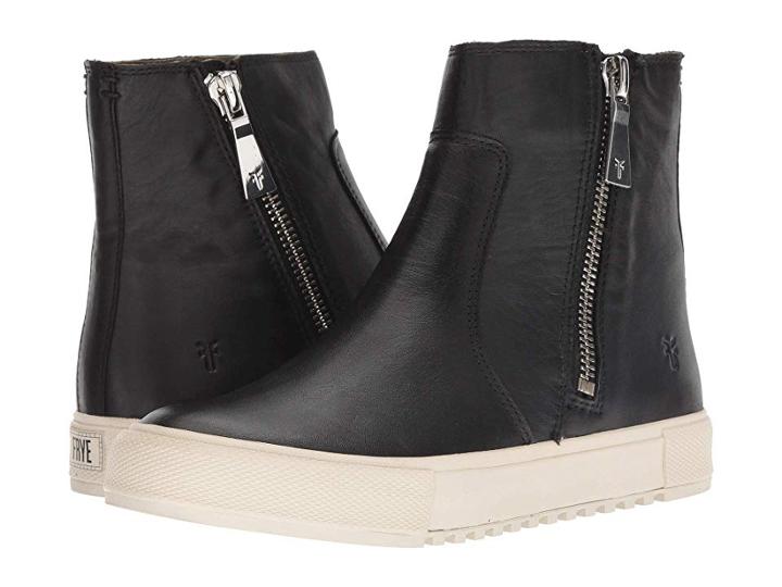 Frye Gia Lug Zip Bootie (black) Women's Zip Boots
