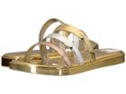 Michael Michael Kors Keiko Slide (gold/silver Metallic Pvc) Women's Sandals