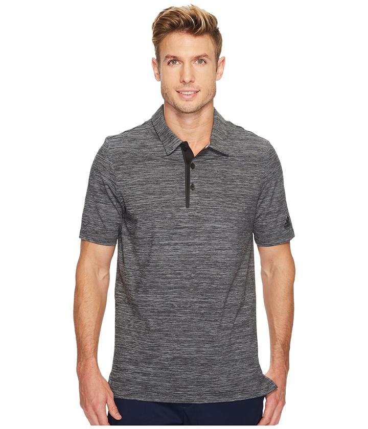 Adidas Golf Gradient Heather Jersey Polo (black) Men's Short Sleeve Pullover