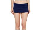 Tommy Bahama Pearl Solids Side Shirred Skirted Hipster Bottom (mare Navy) Women's Swimwear