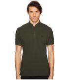 The Kooples Officer Collar Polo Shirt With Contrasting Trim (green) Men's Short Sleeve Pullover