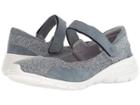 Hush Puppies Cypress Mary Jane (storm Knit/suede) Women's Hook And Loop Shoes