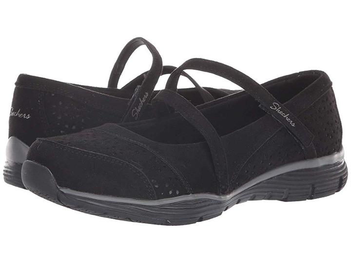 Skechers Seager Frills Thrills (black) Women's Shoes