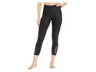 Nike Pro All Over Print Metallic Swoosh Crop Tights (black) Women's Casual Pants