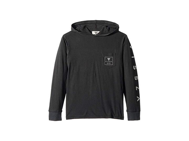 Vissla Kids Car Park Long Sleeve Hooded T-shirt (big Kids) (black) Boy's T Shirt