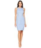 Tahari By Asl Novelty Jaquard Sheath Dress (peri/white) Women's Dress