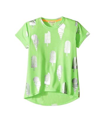 Appaman Kids Ice Cream Metallic Print Circle Tee (toddler/little Kids/big Kids) (lime Sherbet) Girl's T Shirt