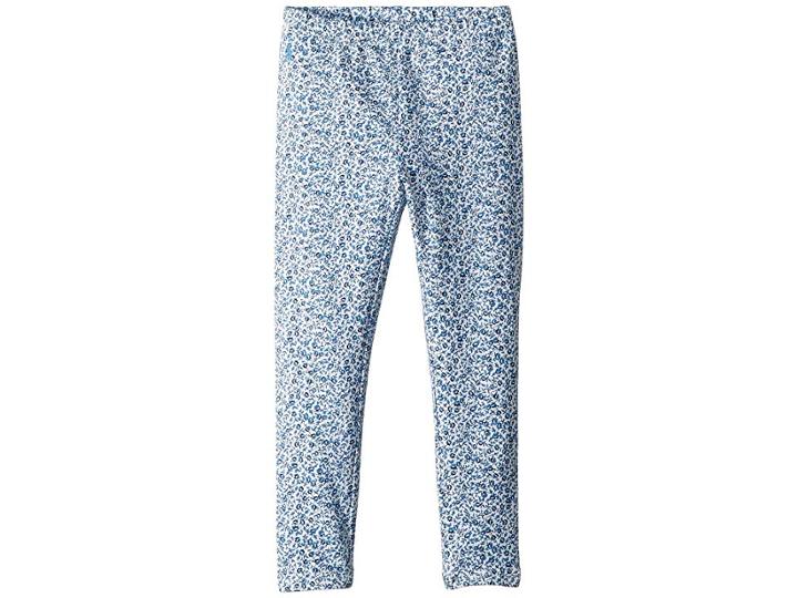 Polo Ralph Lauren Kids Floral Jersey Leggings (little Kids) (white/blue Multi) Girl's Casual Pants