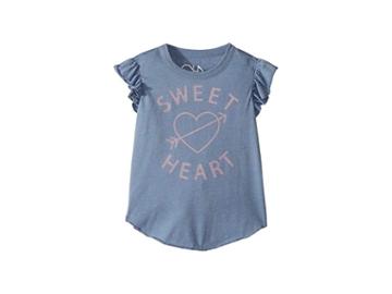 Chaser Kids Soft Vintage Jersey Sweet Heart Tee (toddler/little Kids) (st. Tropez) Girl's T Shirt